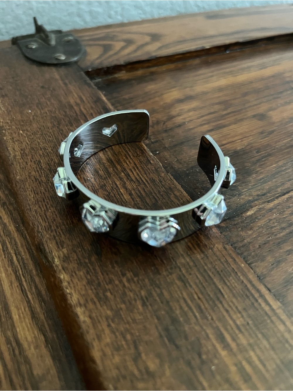 Juicy Couture Gun Metal Silver Heart Bangle Bracelet